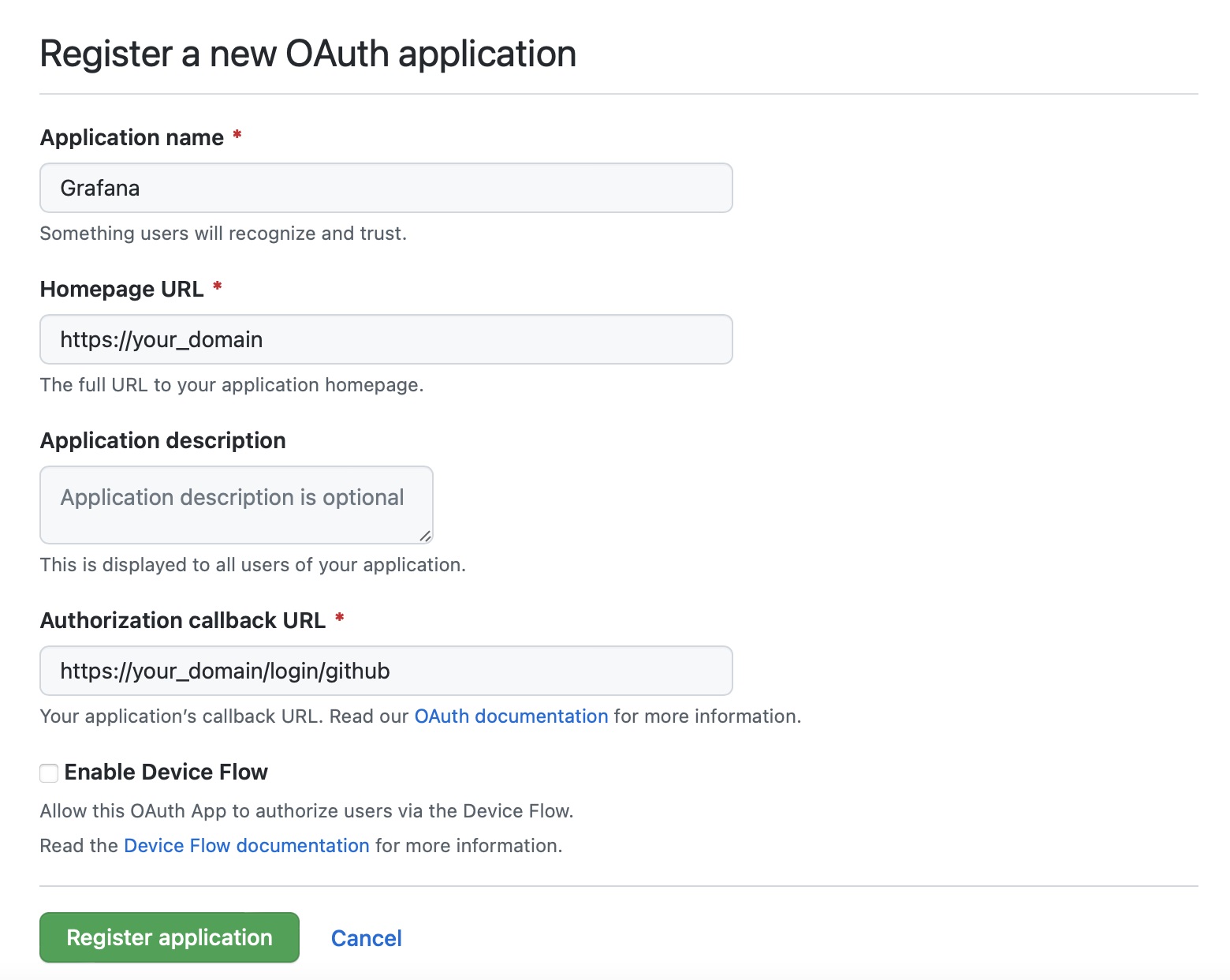 مرحله اول راه اندازی یک برنامه GitHub OAuth