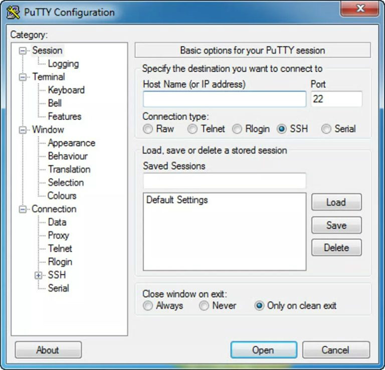 برنامه PuTTY - ابزار کلاینت SSH ویندوز